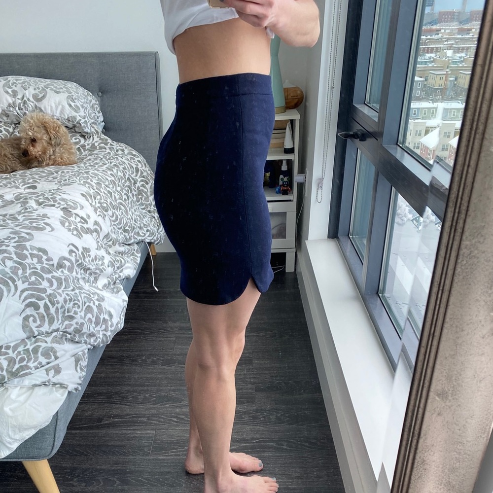 Navy JCrew wool skirt - Picture 3 of 4